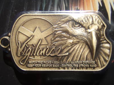 Asp expandabletactical baton vigilance brass key tag