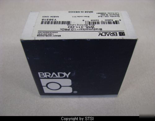 Brady wire marking labels wml-311-292 ~stsi
