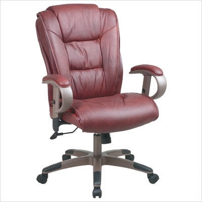 Leather chair 2-to-1 synchro tilt arms cocoa/saddle