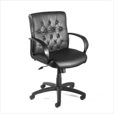 Mid-back tufted office executive chair with nylon base