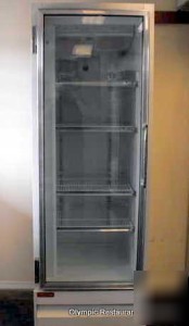 Reach in refrigerator glass door display merchandiser