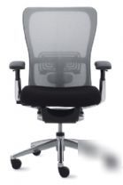 5 haworth zody chairs mesh back & leather seat