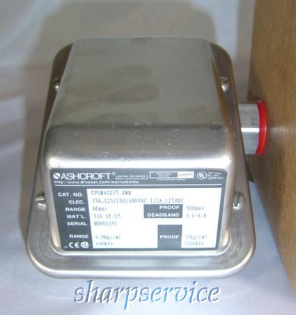 Ashcroft watertight pressure switch ser.g 60PSI 316 ss