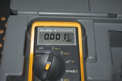 Fluke 78 automotive multimeter w/leads, case 