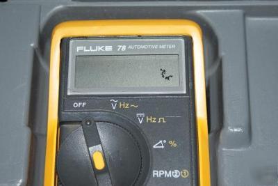 Fluke 78 automotive multimeter w/leads, case 