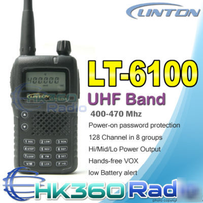 Linton fm radio lt-6100 uhf plus 400-470MHZ with earpie