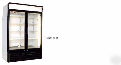 New two glass door refrigerator r-36 free shipping- 