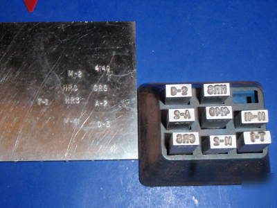 Toolroom bar stock marking stamps set of eight 