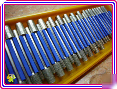 30PCS diamond coated cylindrical burr 4-6MM fit dremel