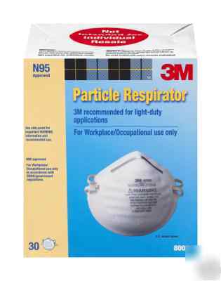 3M 8000 N95 particulate respirator dust face mask 30