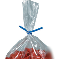 Shoplet select blue plastic poly bag ties 316 x 7