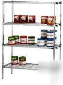 Chrome 4 shelf shelving unit - 64IN.HX24IN.WX36IN. l