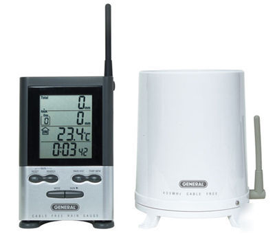 General RGR122 wireless rain gauge with temp display