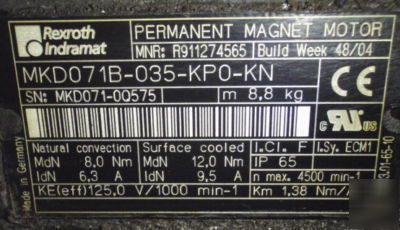Rexroth indramat MKD071B-035-KP0-kn cnc servo motor