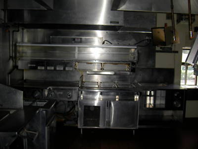 Restaurant grill, all stainless + refrigerator 8FT long