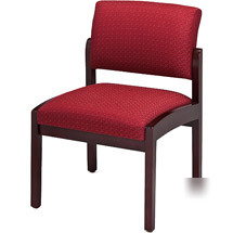 New lenox armless guest chair, mahogany wood,burgundy - 