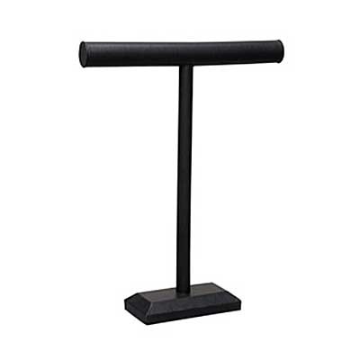 Tall single t-bar necklace jewelry display black velvet