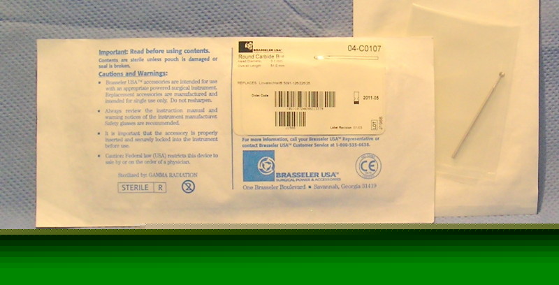 Carbide burs for hall surgical drills, 3.1MM x 51MM