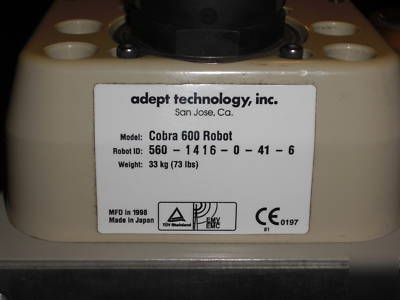Adept cobra 600 robotic arm eji dio evi awcii cards