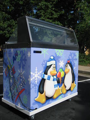 Deluxe ice cream dipping/display merchandiser