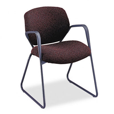 Resol 6200 sers chair, sled base, claret burgndy fabric