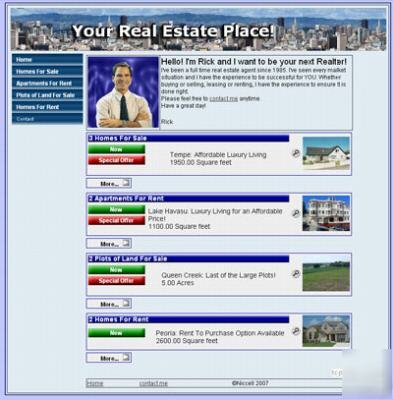 Professional php realty listing website 1YR free host 