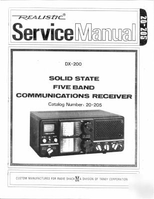 Realistic dx-200 DX200 service manual