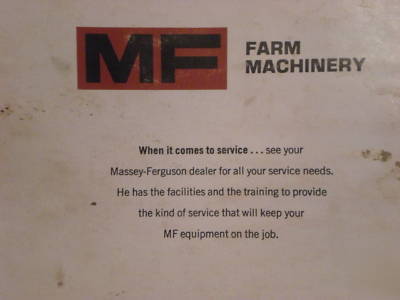 1975 massey ferguson mf 300 combine operator's manual