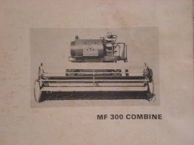 1975 massey ferguson mf 300 combine operator's manual