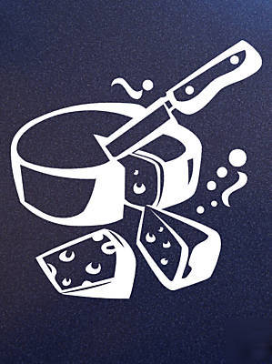 Cheese wheel deli shop business window sticker decal