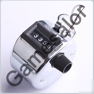 Chrome counter 4-digit clicker hand tally golf #9958