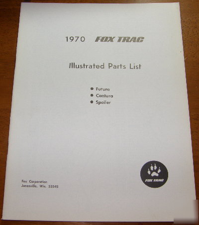 Fox trac 1970 parts futura centura spoiler snowmobile