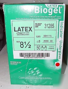 50 pr biogel indicator undergloves latex sterile sz 8.5