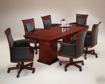 10 foot boat shaped top conference tables tropical wood