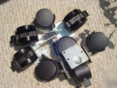 4 heavy duty metal base locking casters wheels 2