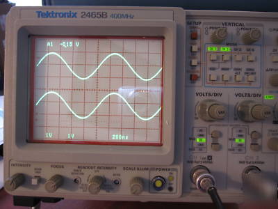 Tektronix 2465B 400MHZ 4 channel oscilloscope w/ manual