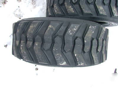 New 4 skid steer tires and rims - 10X16.5 - 10 ply - 