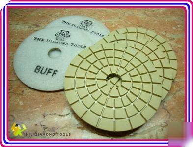 Diamond stone marble polishing pad wheel white buff 5PC