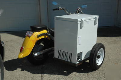 Ice cream truck, motorcycle side car,frozen treat sales