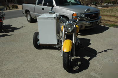Ice cream truck, motorcycle side car,frozen treat sales
