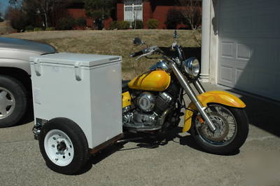 Ice cream truck, motorcycle side car,frozen treat sales