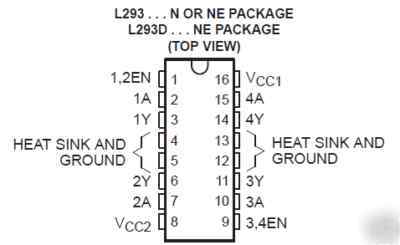 L293D L293DNE h bridge driver ic avr atmel pic arduino