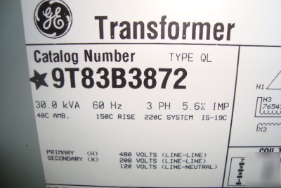 Ge 9T23B3872 ql 30 kva 3 phase transformer