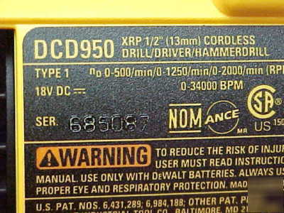 New dewalt DCD950 1/2