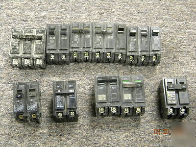 Lot of 14 assortment of breakers