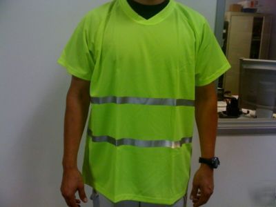 Qty 25 - high visibility lime green safety t shirts