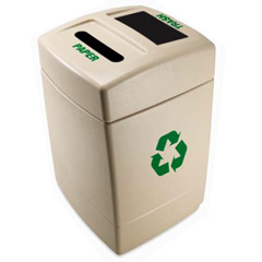 Recycle bin commercial paper waste trash can green 410