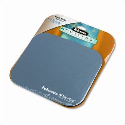 Mouse pad with microban, nonskid base, 9 x 8, silver