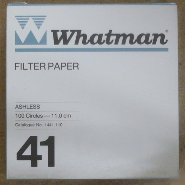 Whatman filter papers, grade 41 circles, 110MM, 100/pk
