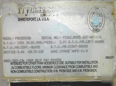 Used frymaster gas 3 bank fryer w/ dump-filter station